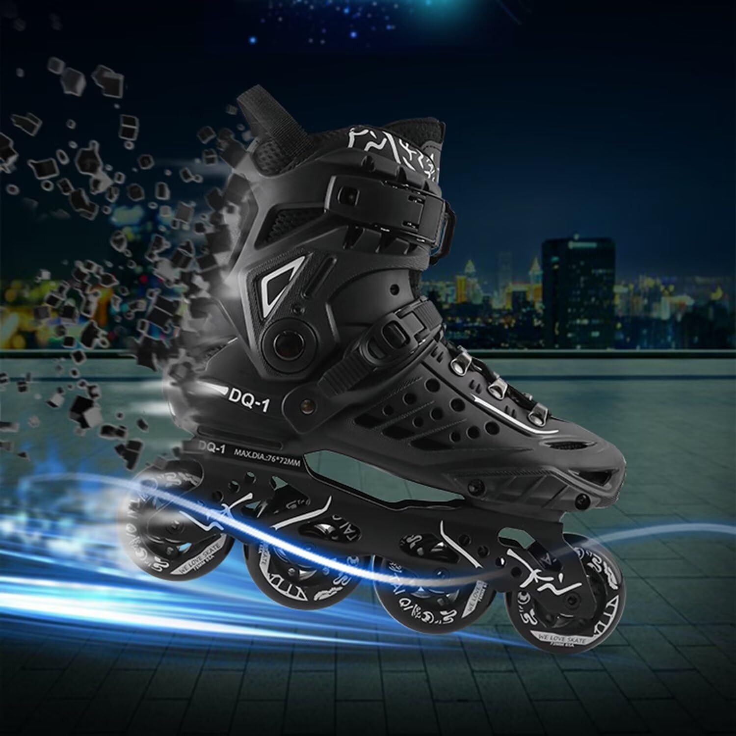 Inline Speed Skate Shoes - 4 Wheels Fancy Roller Skates for Men and Women Boy Girl Street Racing Outdoor Competitions Professional Skating Training