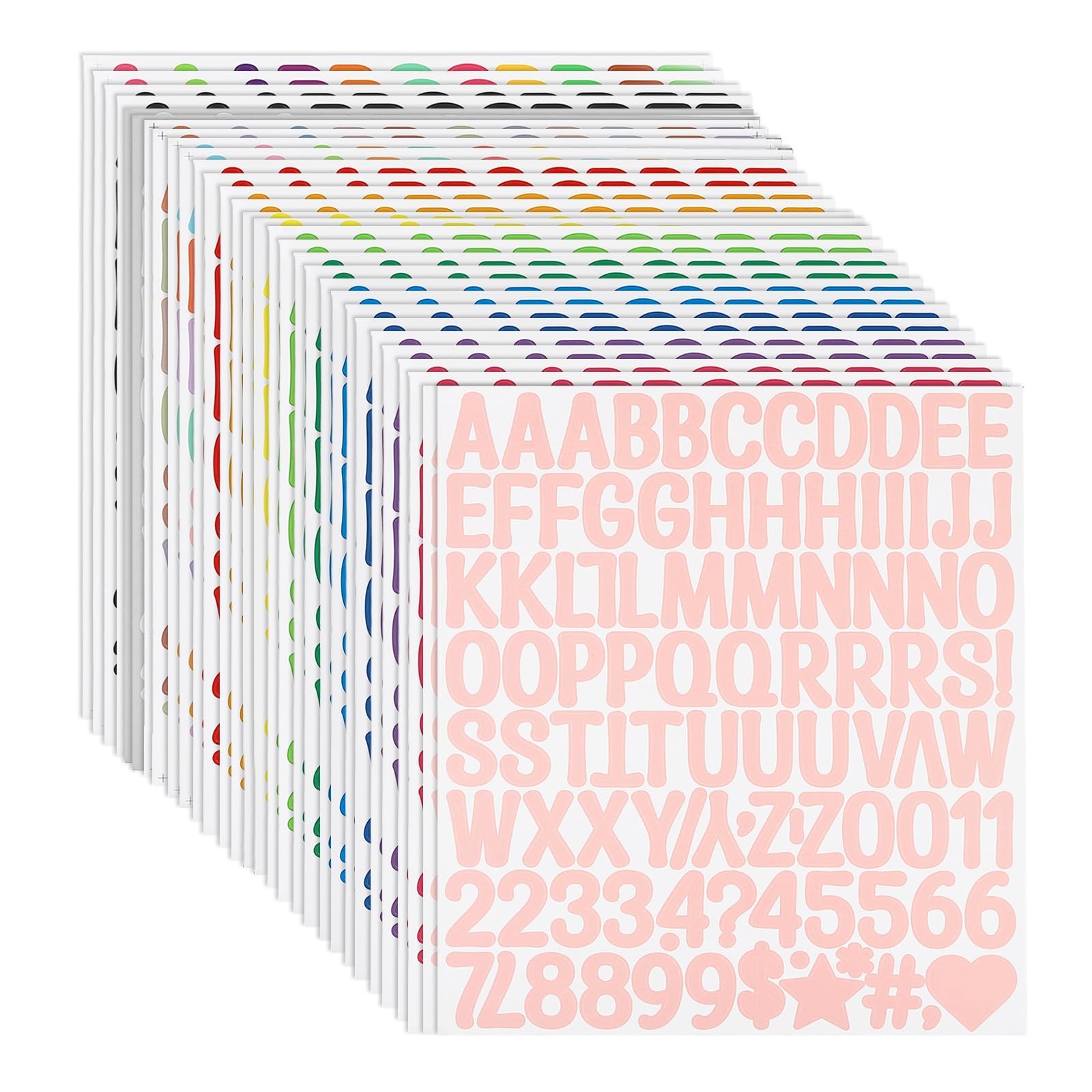 PATIKIL 1 Inch Letter Stickers, 30 Sheet Alphabet Number Stickers Self Adhesive Handwriting Vinyl Stick on Letters for Mailbox Number Scrapbooking Sign Bottles Craft, Multicolor
