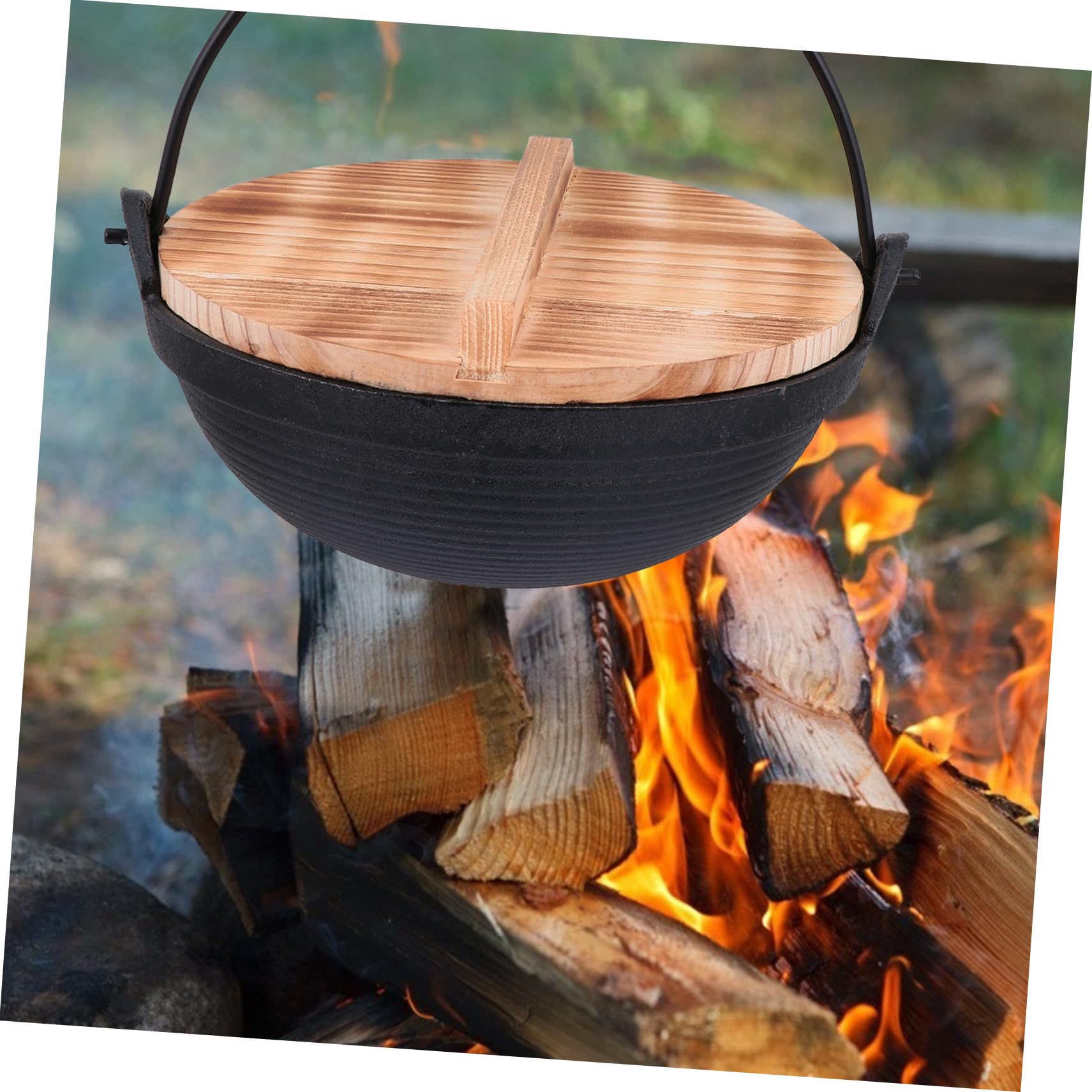 HOLIDYOYO Hanging Pot Lid Lightweight Portable Camping Pot for Outdoor Cooking for Family Gatherings Picnics