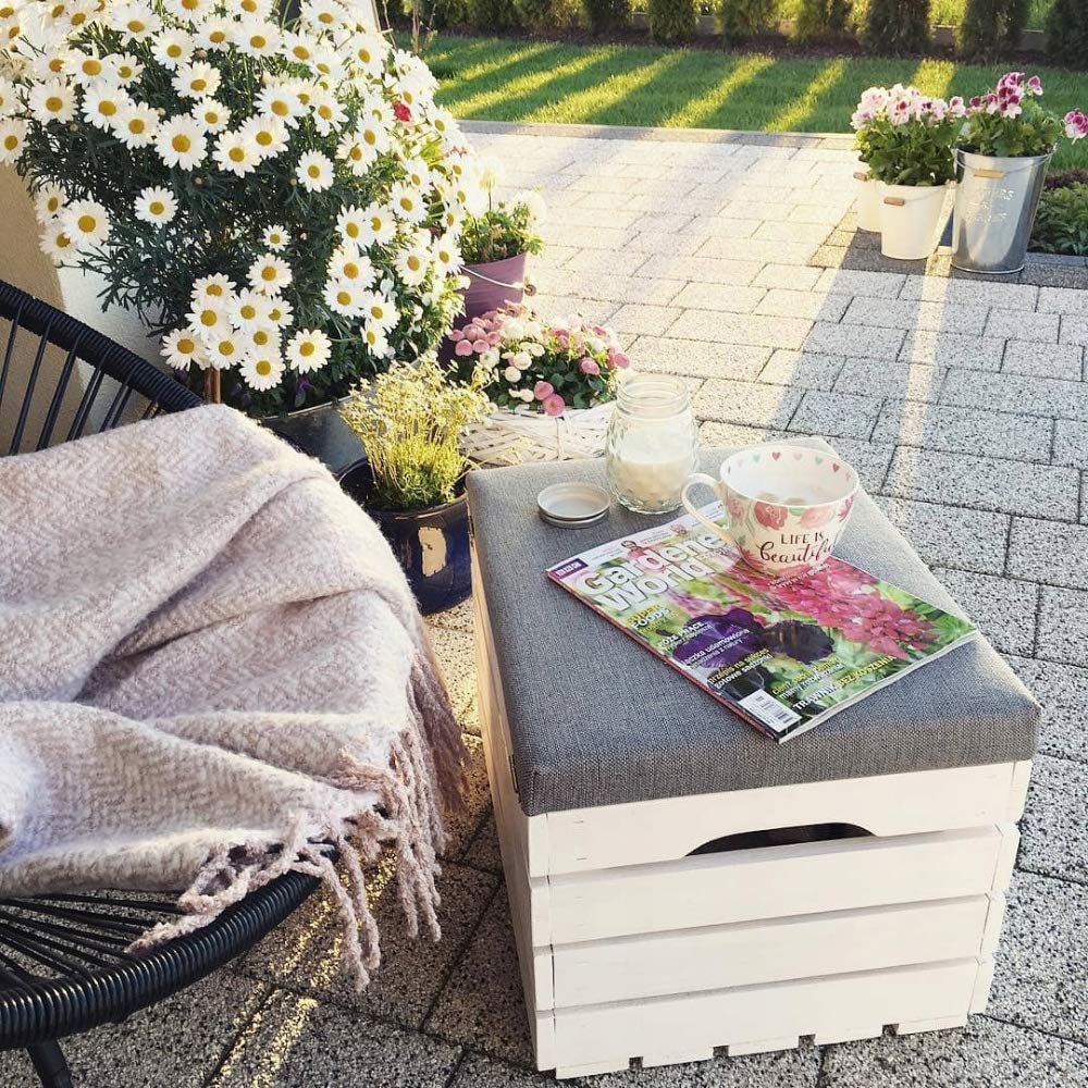 ISO TRADE 3636 - Pouf in legno, 40 x 50 x 35 cm, fino a 150 kg