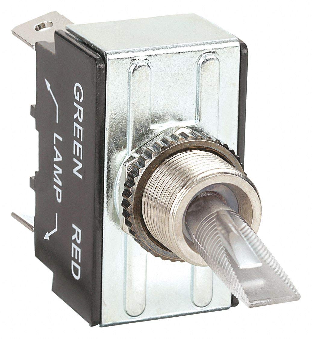 Lighted Toggle Switch, SPST, 1/4 in. Electrical Switches