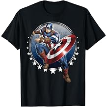 Marvel Captain America Shield Throw Stars Graphic T-Shirt T-Shirt