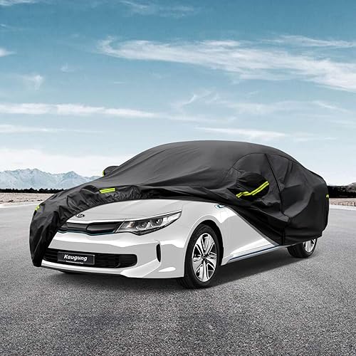 Miniatura 7 de Funda de automóvil de 7 capas para Kia Optima de 2000 a 2025, resistente al agua, para todo tipo de clima, sol, lluvia, polvo, nieve, protección con