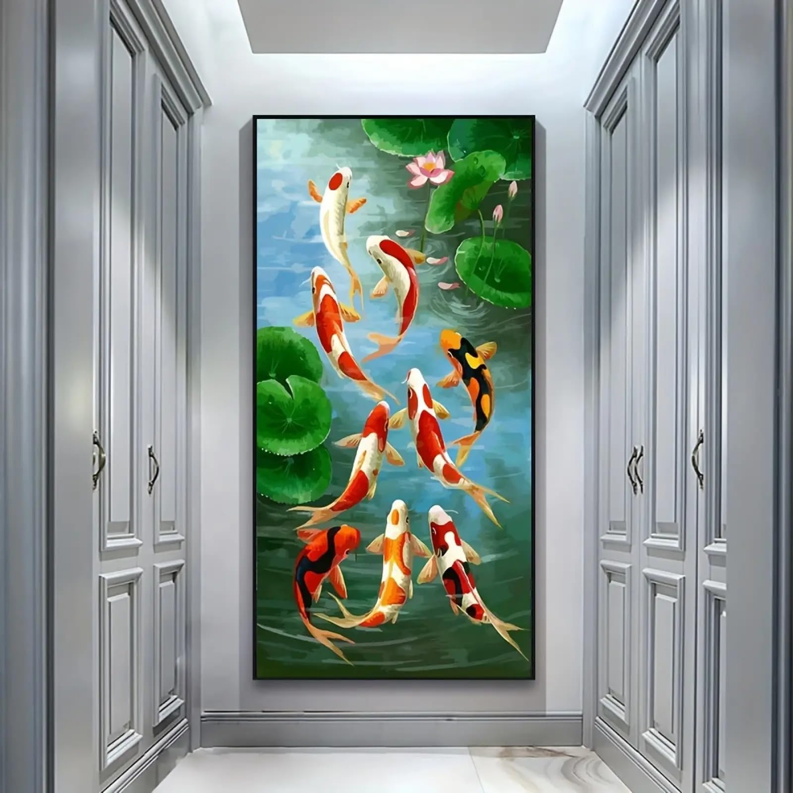 Toile carpes Koi abstraite impression HD sur châssis de qualité - 8