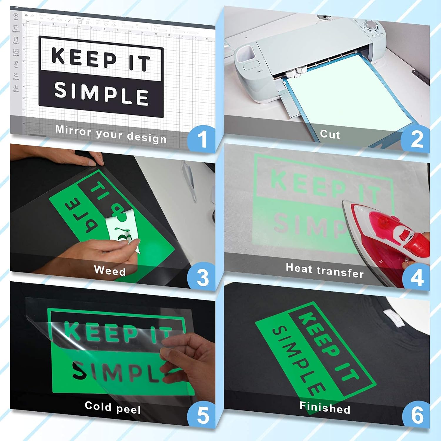 KISSWILL Neon HTV Heat Transfer Vinyl - 5 Colors 10 Pack 12"x10" Neon Color HTV Iron on Vinyl, Easy to Weed HTV Vinyl Compatible with Silhouette Cameo (Neon Green/Yellow/Pink/Blue/Orange)