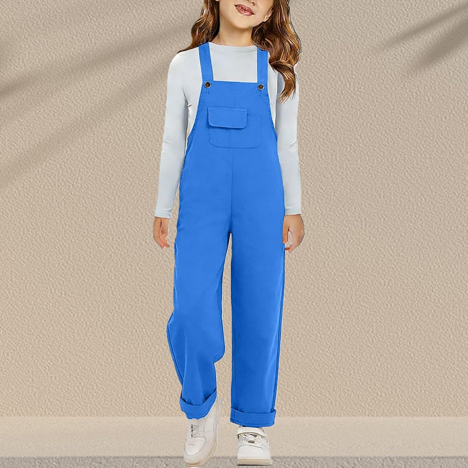 Kids Straight Leg Baggy Bib Overalls Boys Girls Adjustable Strap Summer Casual Jumpsuits Cotton Clothes