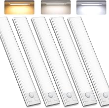 Under Cabinet Kitchen Lights Cupboard - LED Motion Sensor Light Indoor - 1100mAh Rechargeable Battery Operated - Wardrobe Strip Lighting Magnetic Stick Wireless USB Powered Shelf Stairs Counter Closet