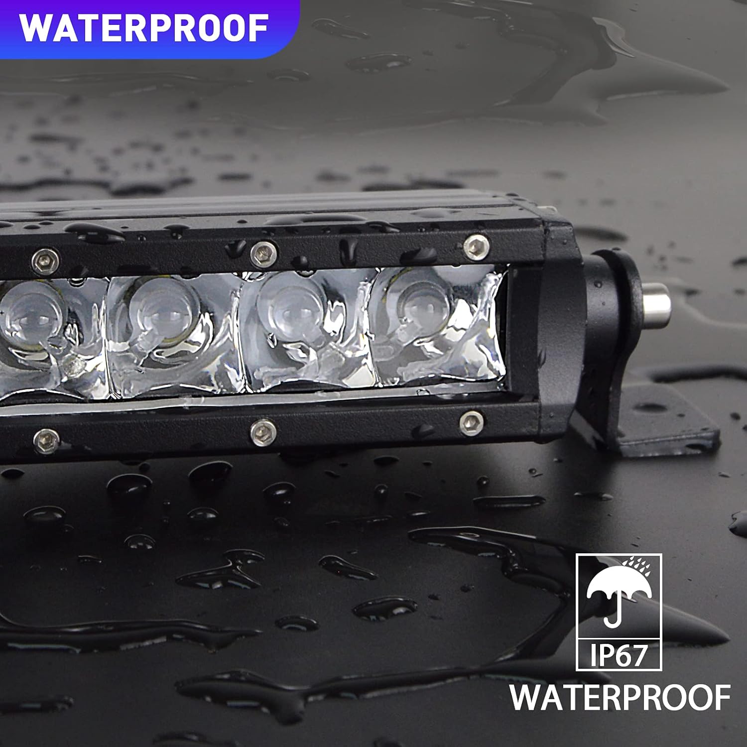 Willpower 19 Inch 90W Single Row Led Light Bar Spot Beam Slim Led Offroad Driving Lights Fog Work Lamps for Truck Boat Tractor ATV SUV 4WD 4x4 Car Golf Cart