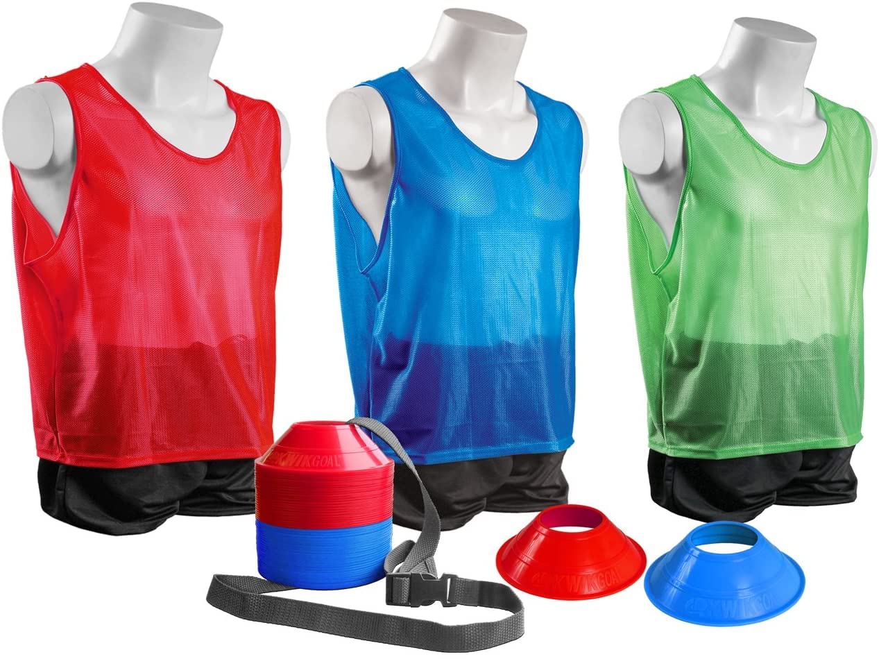 Kwik Goal Mini Cone and Vest Pack(24 Vests/50 Cones)