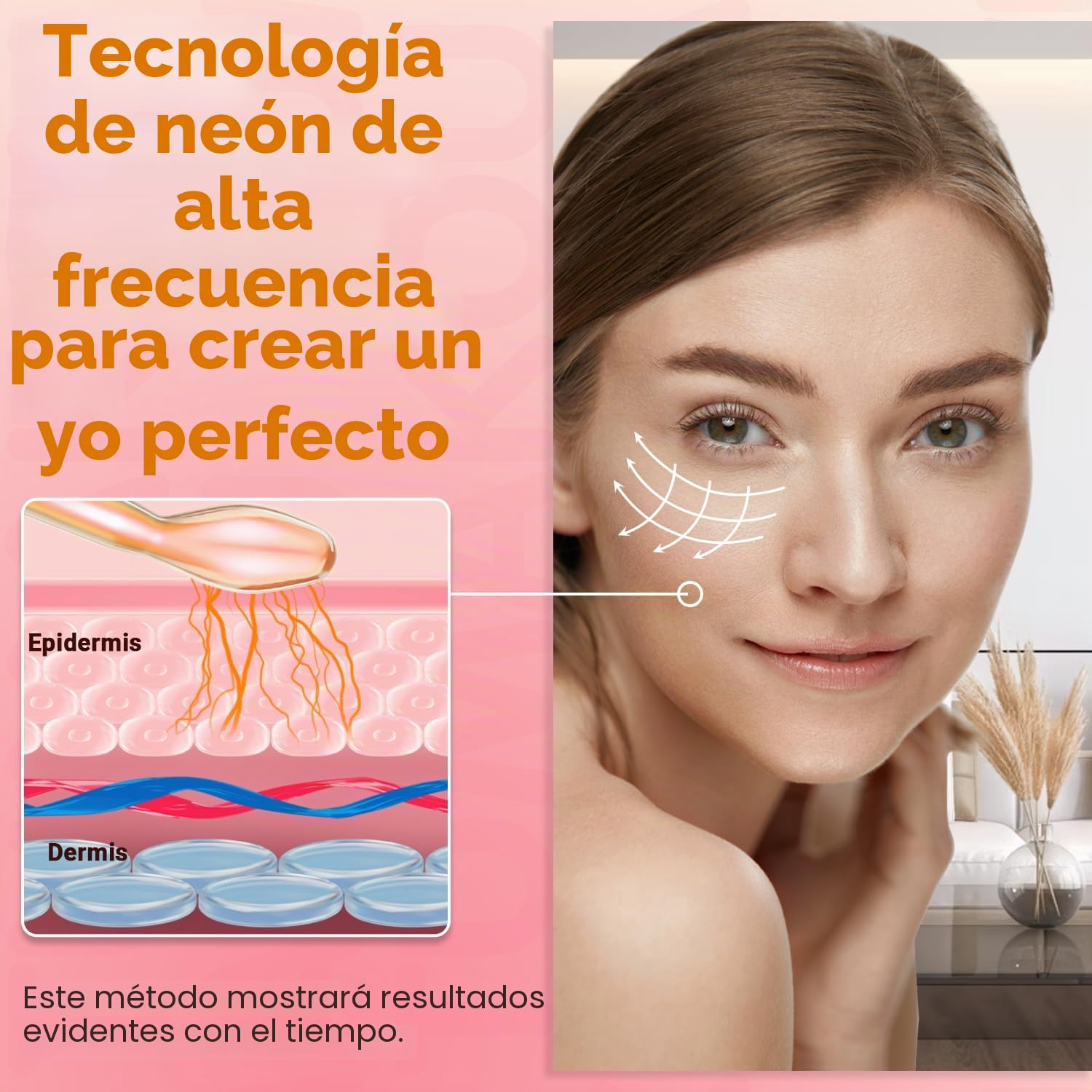 TUMAKOU Máquina Alta frecuencia Estetica Facial - Dispositivo Portátil de Alta Frecuencia - con 4 varitas