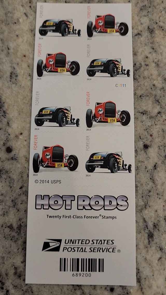 Amazon.com: Hot Rod Stamps Booklet of 20 x Forever U.S. Postage