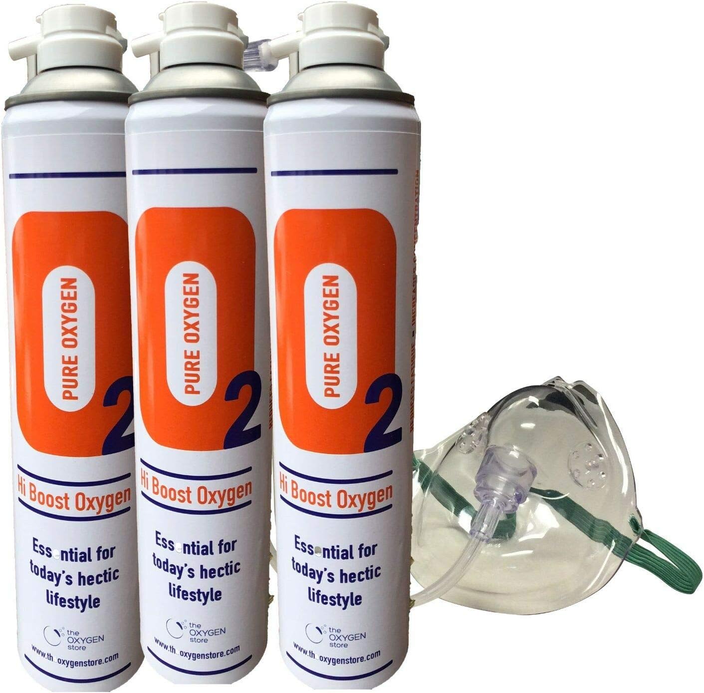 3 x 10L Oxygen can with mask and tubing, Pure Canned Oxygen, Oxygen Cannister