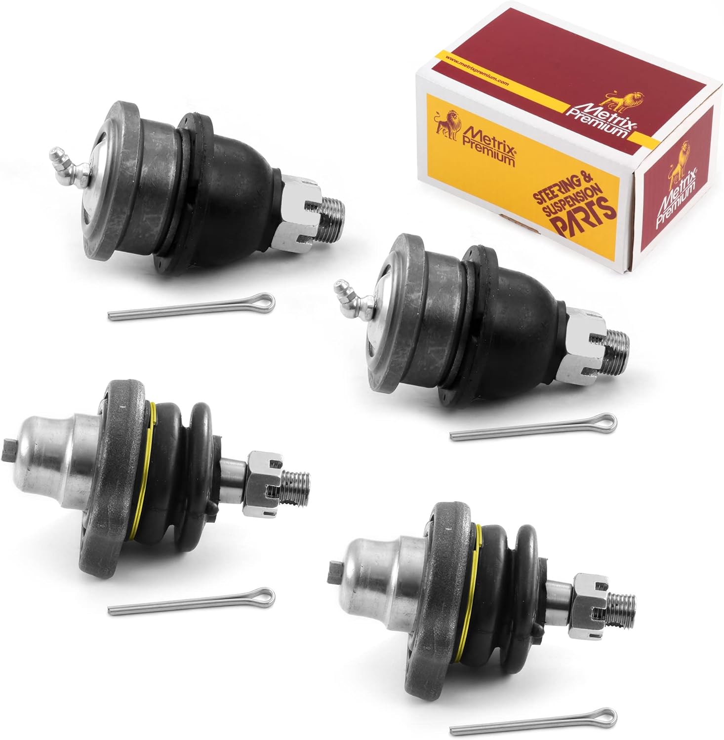 Metrix Premium Chassis Parts - 4 PC Front Upper & Front Lower Ball Joint Kit Fits 00-01 Nissan Urvan (Mexico, 95-97 Pickup RWD, 86-94 D21 RWD, Replacement K9609, K9022, Made in Europe