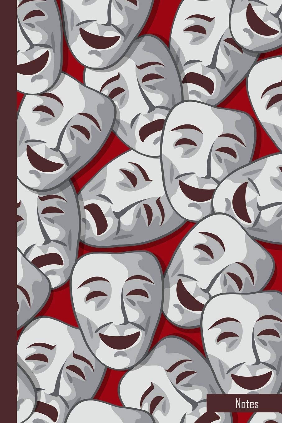 Notes: Theatre Notebook Journal with Comedy Tragedy Mask Pattern|6x9|100 Wide Ruled Pages|Soft Cover|Theatre Musical Broadway Gift for Theatre Lovers, Actors, Drama Students, DIrectors
