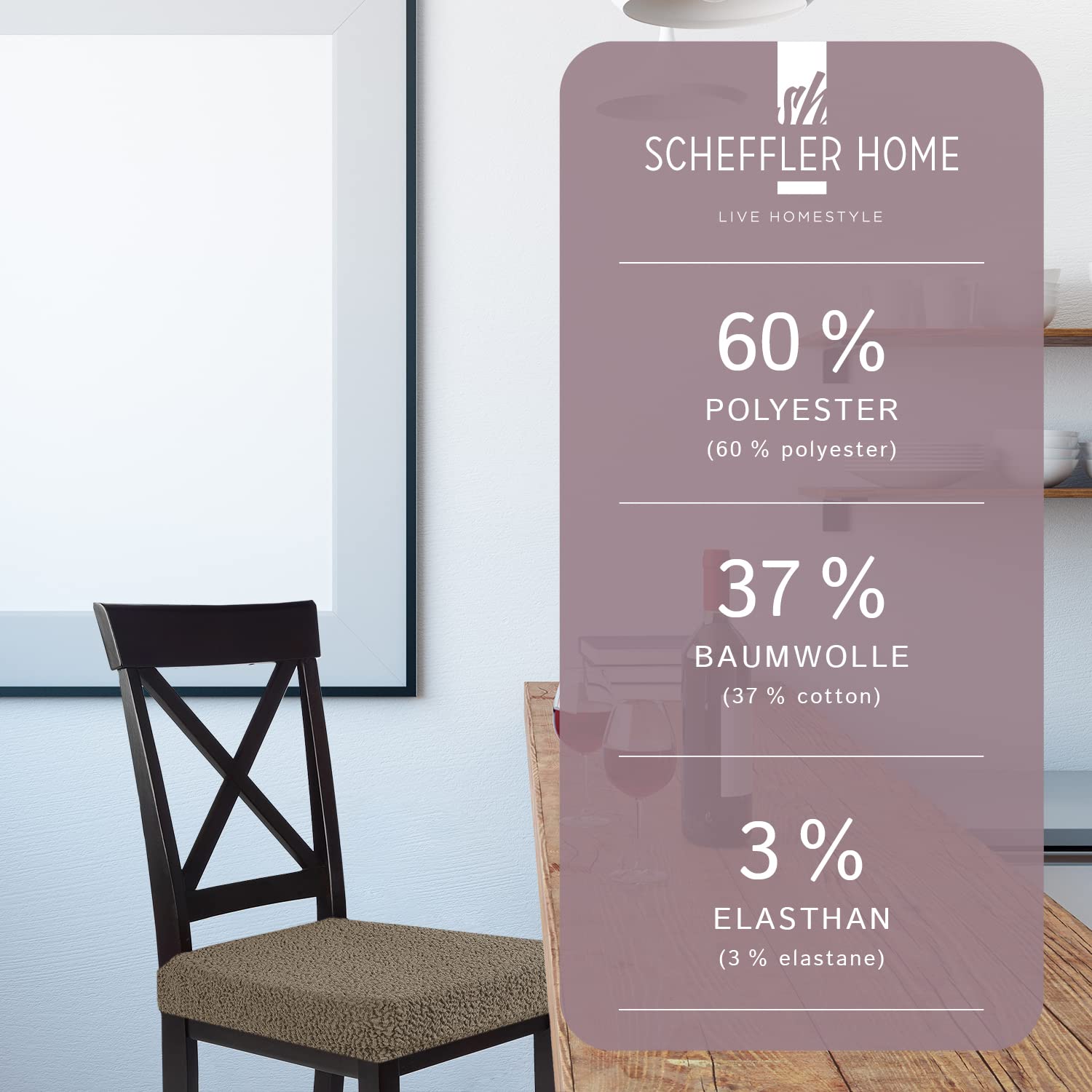 Lot De 6 Housses De Chaise élastiques « Natalie » - Coton Stretch - Protection Et Décoration