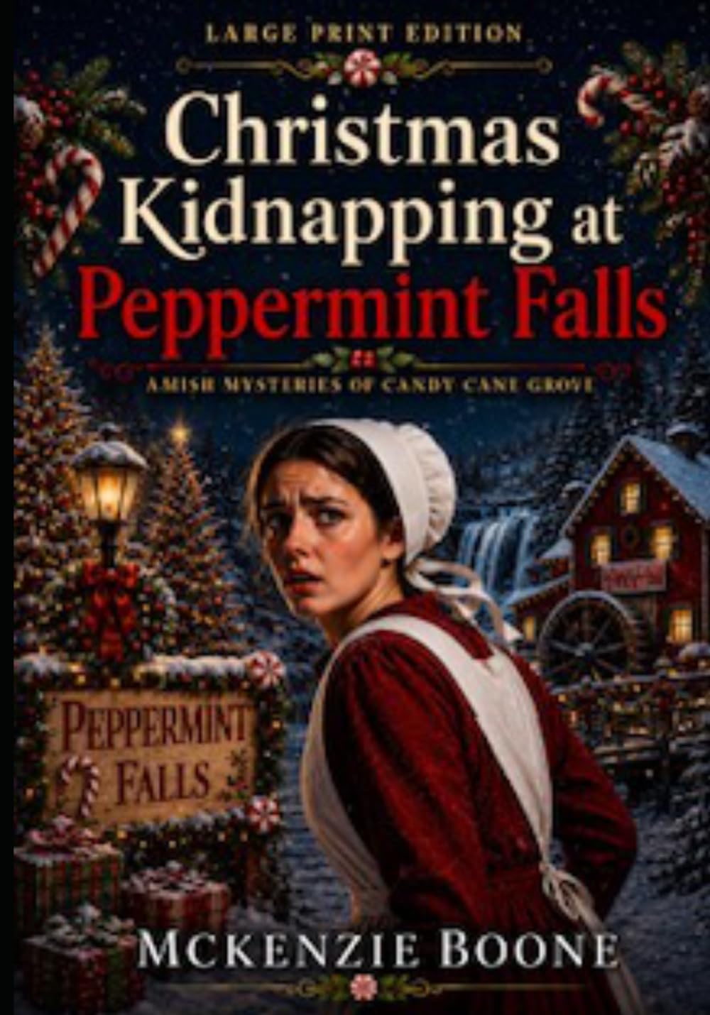 Christmas Kidnapping at Peppermint Falls: Large Print Edition (Amish Mysteries of Candy Cane Grove)