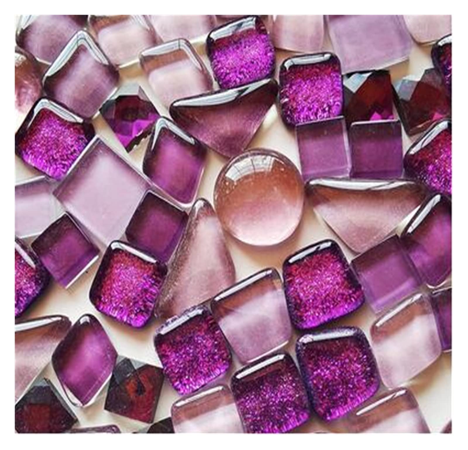 Piastrelle di mosaico, 250g/pack Crystal Glass Mosaic Tile Irregular Shape DIY Hobbies for Kids Glitter Shiny Mixed Mosaic Stone Handmade Art Materials(C)