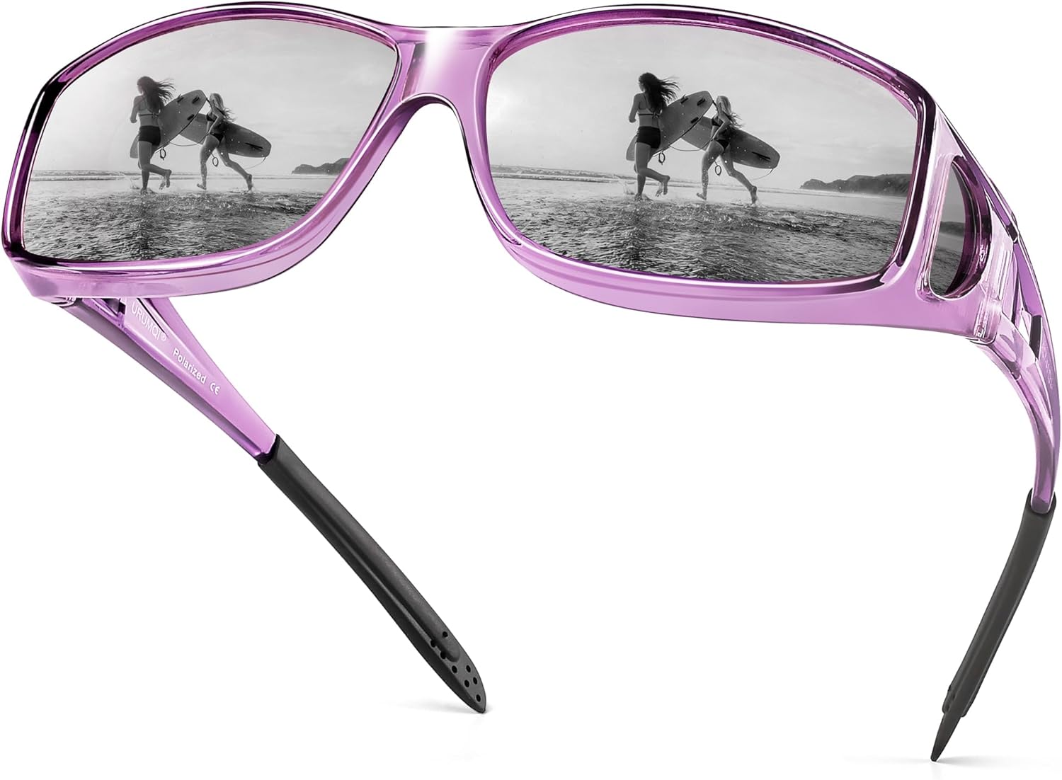 URUMQI Polarized Sunglasses Fit Over Glasses for Men Women, Wrap-around Driving Sunglasses 100% UV Protection