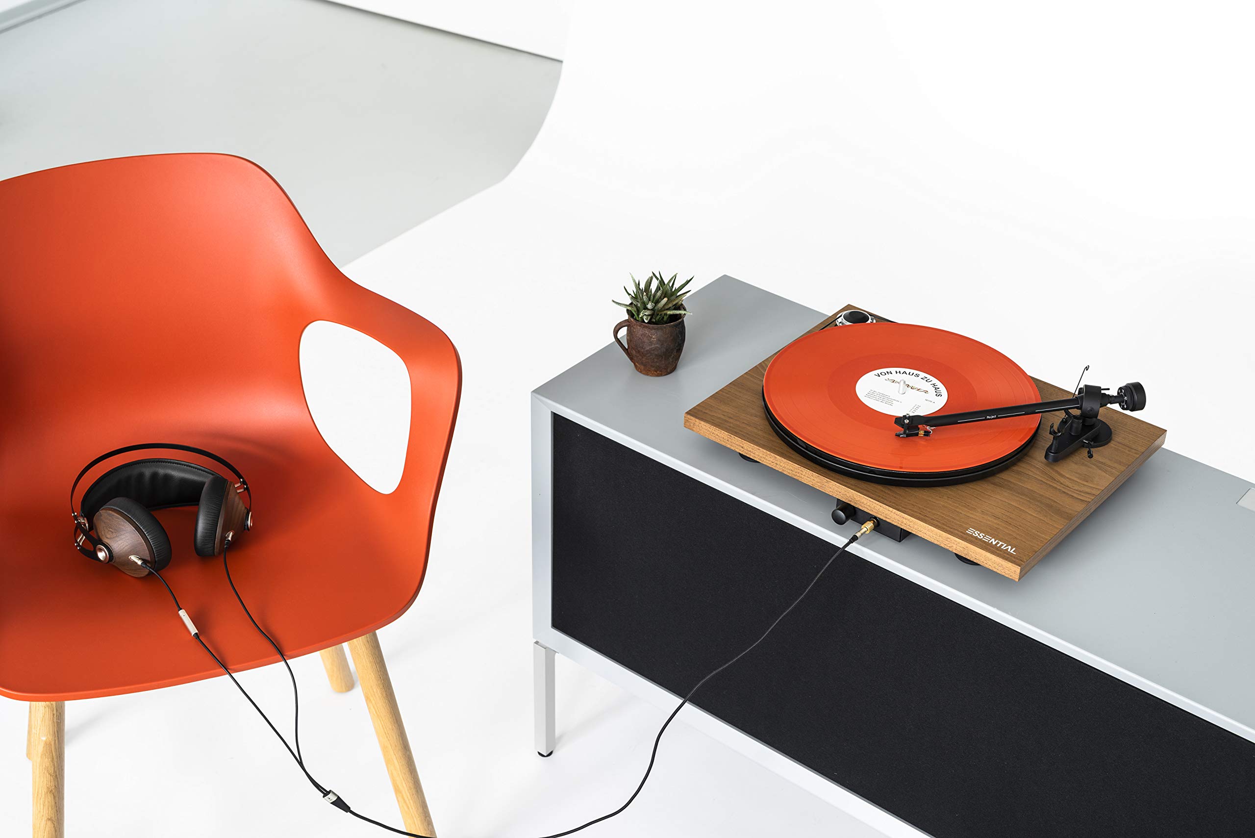 Pro-Ject Essential III HP - Giradischi audiofilo con uscita per cuffie, colore: Bianco