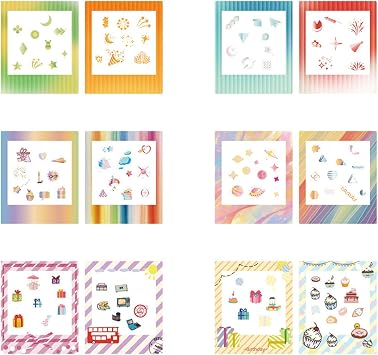 12pcs Square Film Border Stickers Compatible with FujiFilm Instax SQ40/SQ1/SQ6/SQ10/SQ20 Instant Camera