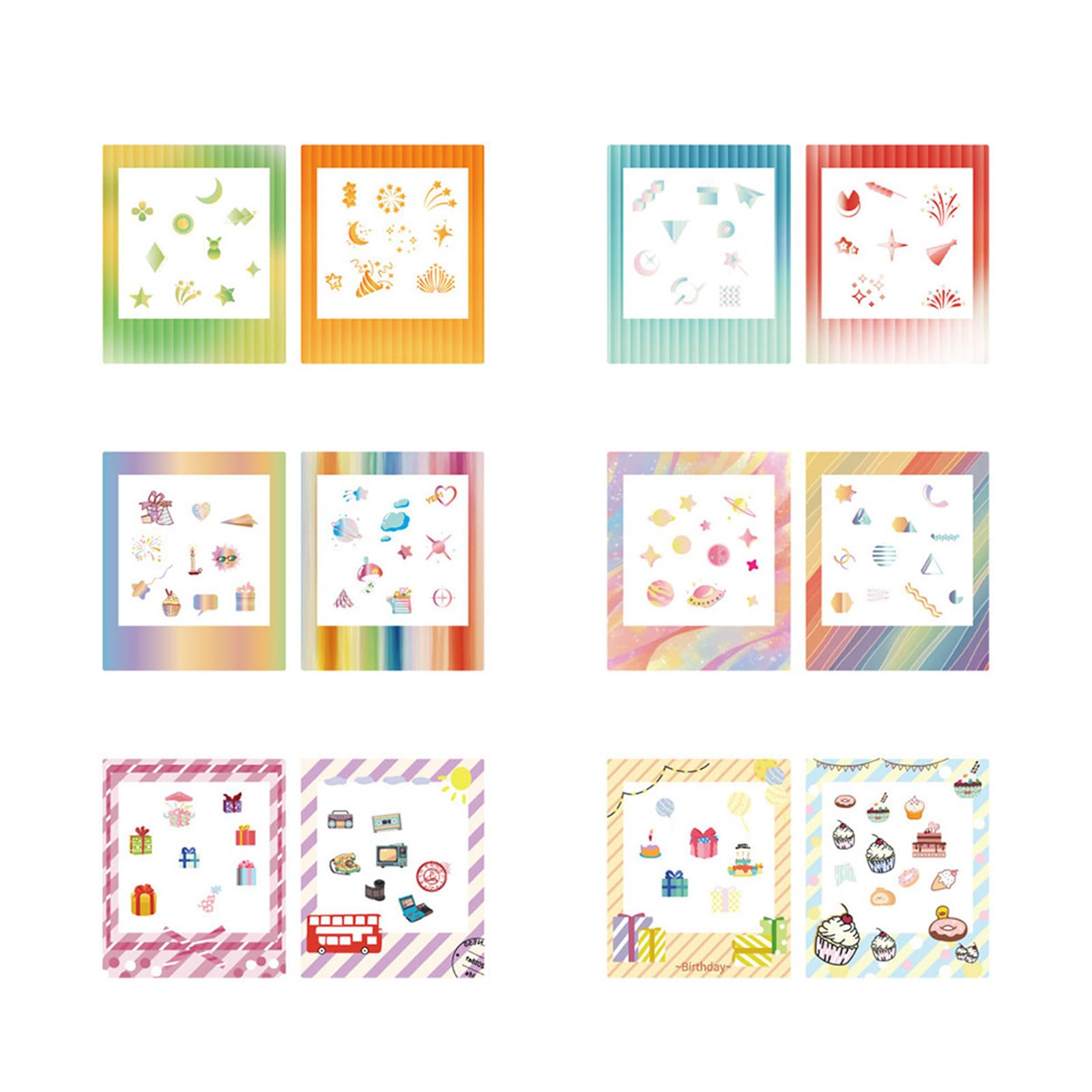 12pcs Square Film Border Stickers Compatible with FujiFilm Instax SQ40/SQ1/SQ6/SQ10/SQ20 Instant Camera