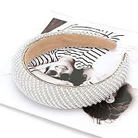 Vista 8 de YISSION 1 diadema de perlas blancas para mujer, banda antideslizante con diamantes de imitación, diadema con cuentas brillantes, diademas acolchadas