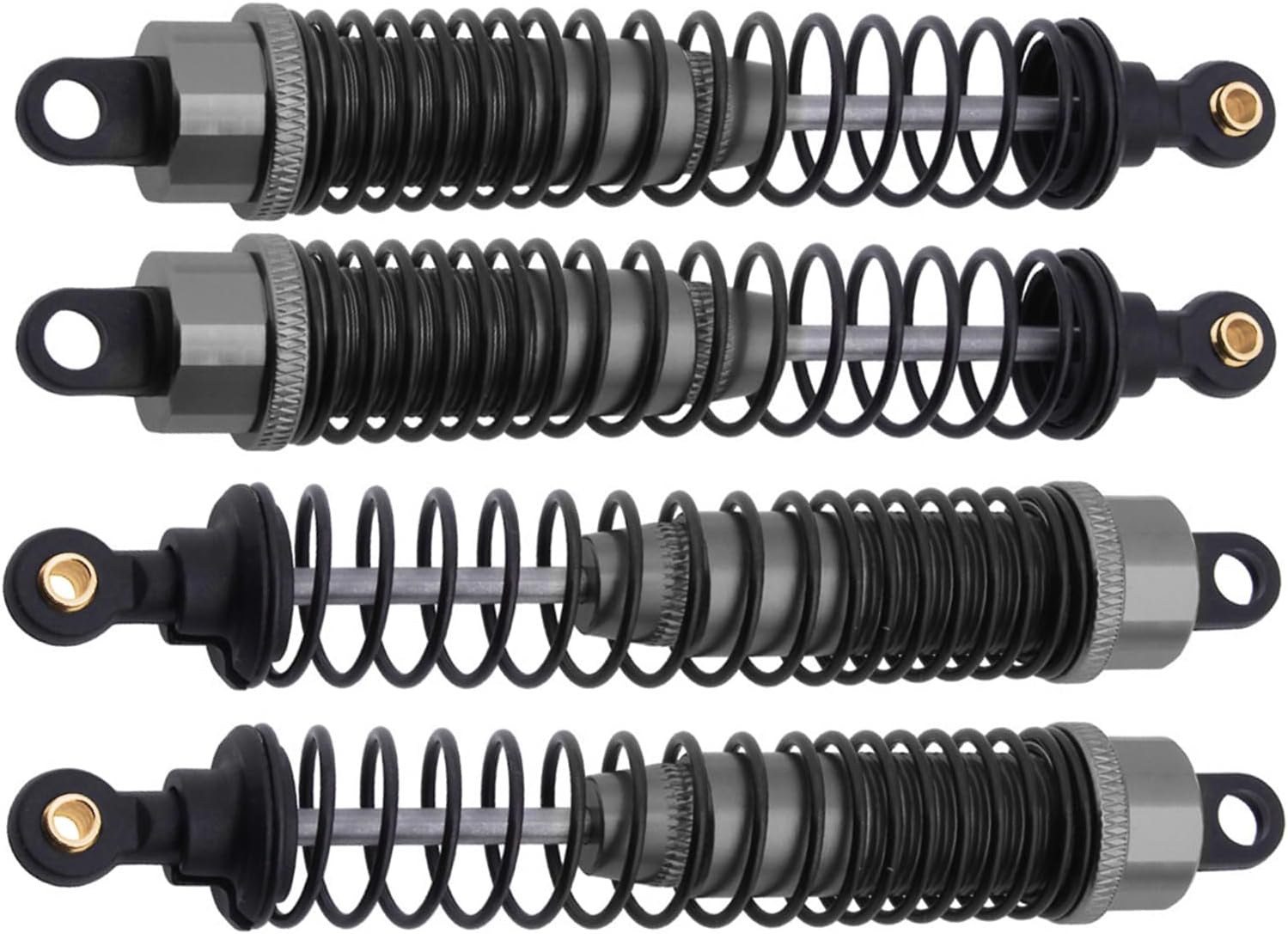 HobbyPark 1/10 RC Truck Shocks 108mm Front Rear Shock Absorber Assembled Dampers for Scale RC Car Off Road Monster (4-Pack) (Grey)