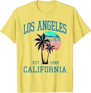 Los Angeles California LA Summer Vacation Beach Palm Trees Men Women Kids T-Shirt