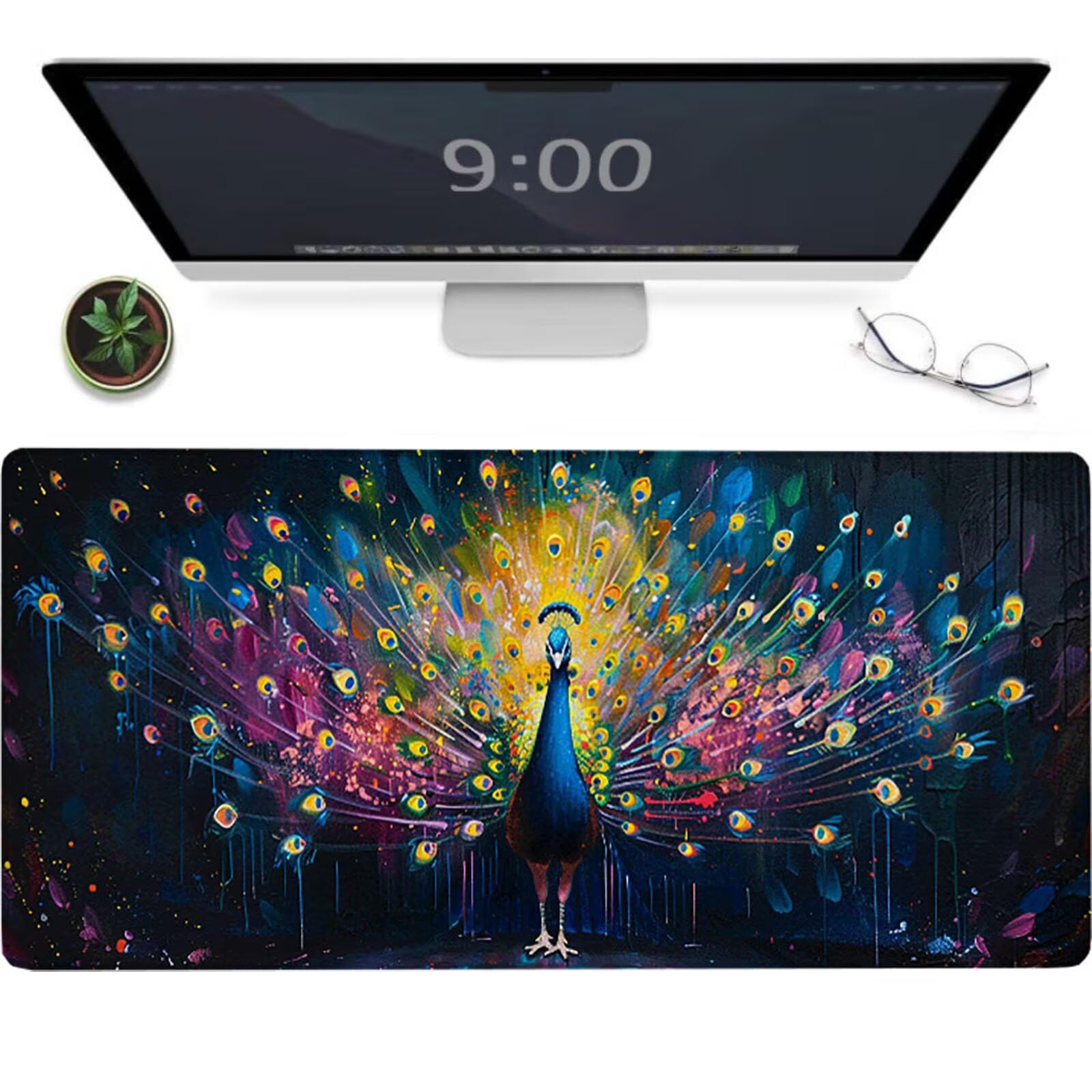 Podkładka pod mysz dla graczy 1500 x 800 x 3 mm, duża czarna podkładka pod mysz, wodoodporna i antypoślizgowa podkładka pod mysz, wielofunkcyjna duża podkładka pod klawiaturę i mysz, dekoracja domu 51