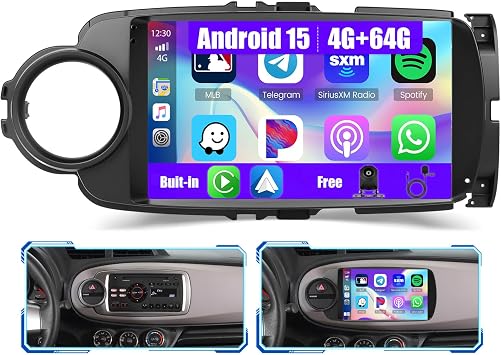 Android Car Stereo for Toyota Yaris 2012-2017 Wireless CarPlay Android Auto