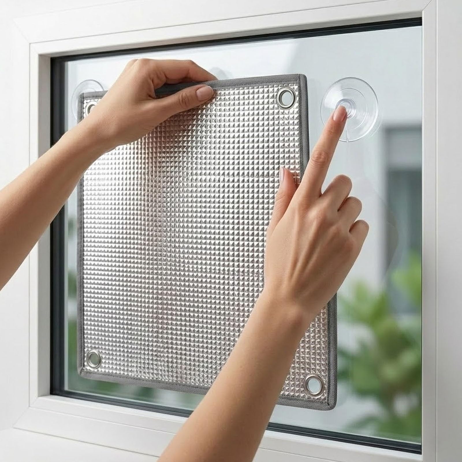 Blackout Thermal Window Film, Heat Control Reflective Aluminium Insulation with Suction Cups, Keep Room Cool & Dark for Bedroom Nursery Caravan, Tenant Friendly(Gray,60x190cm)