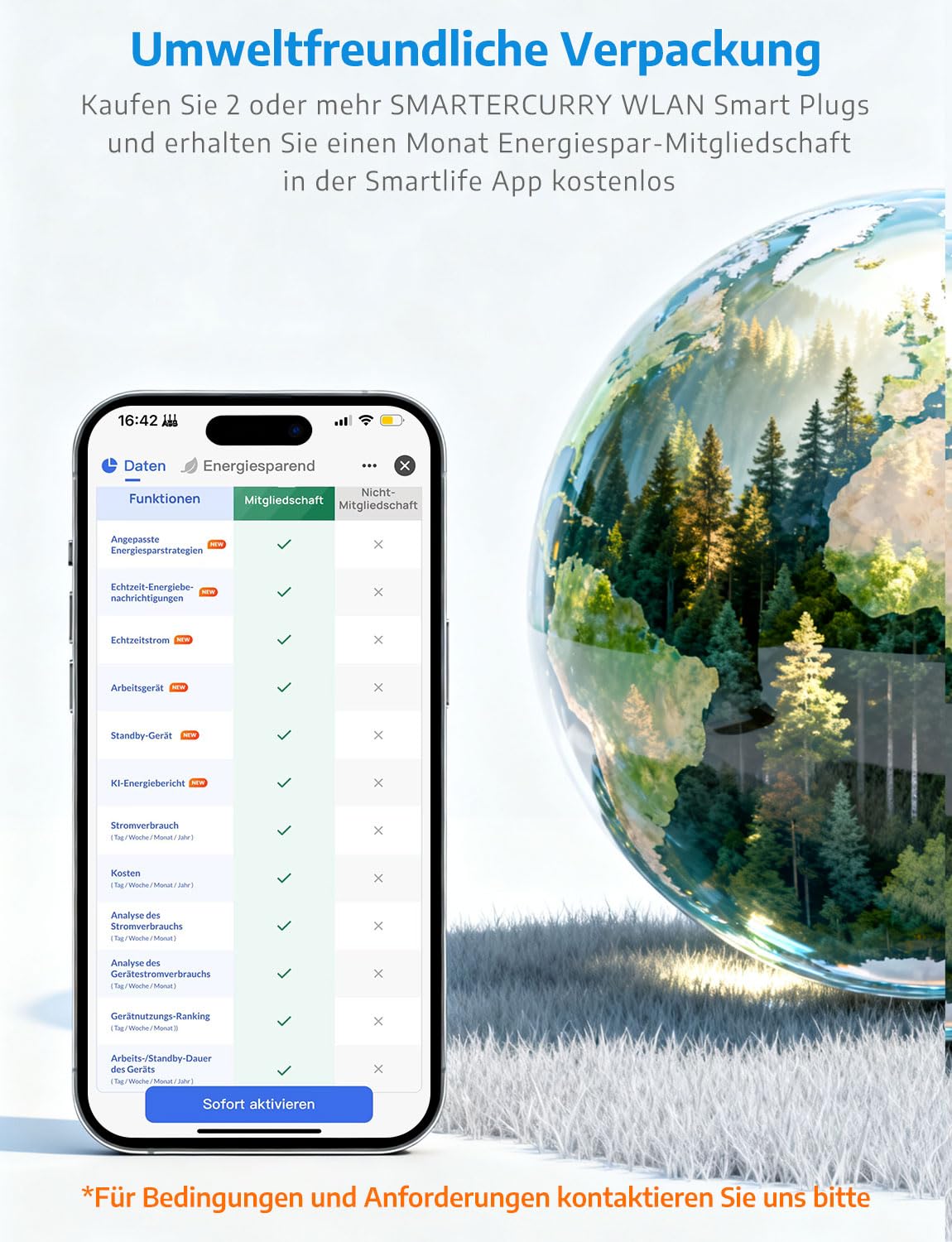 SMARTERCURRY Smart WLAN Steckdose 13A mit Strommessung, 4 Stücke | WiFi Zeitschaltuhr Steckdose Kompatibel mit Alexa & Google Home, Sprachsteuerung & App Fernsteuerung, 2,4GHz