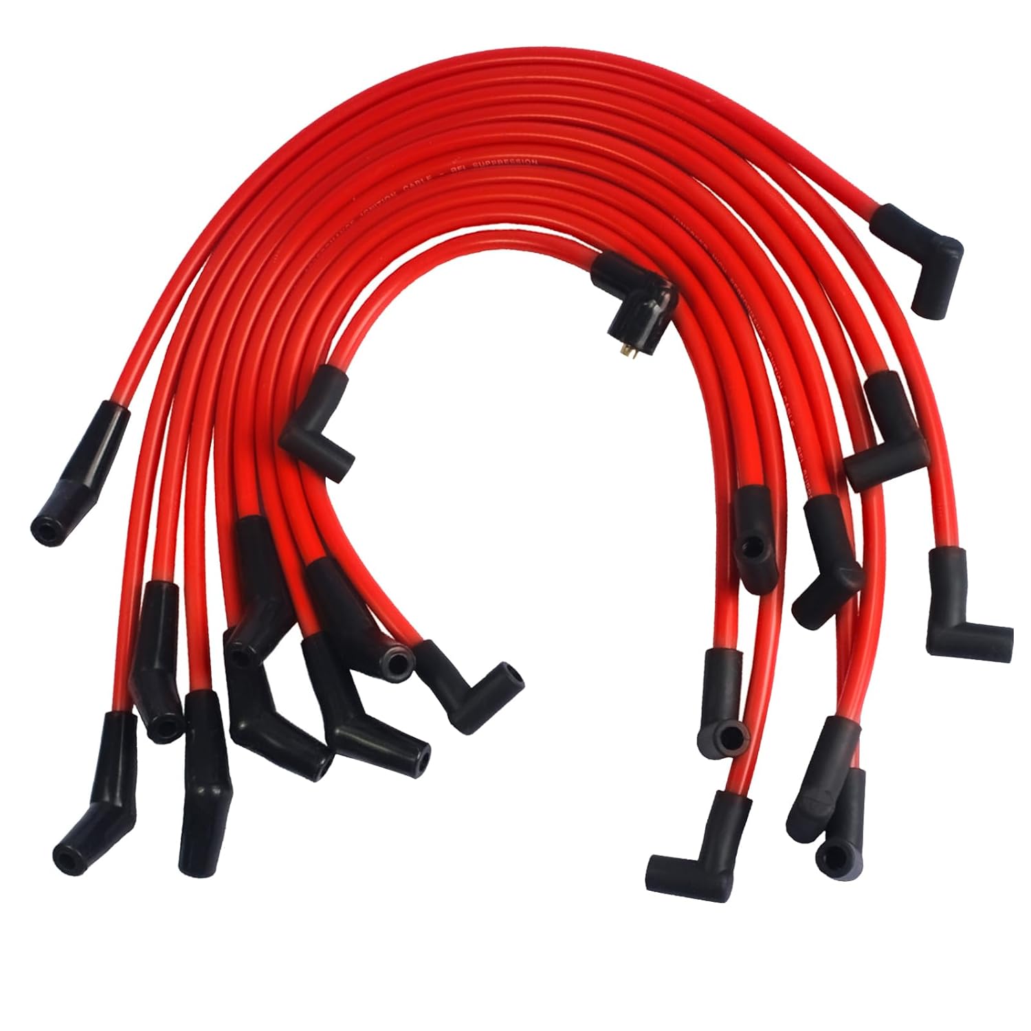 10.5mm Spark Plug Wires Compatible with Ford F-150 F150 Mustang 5.0L 5.8L SBF 302 289 Ignition Wires High Performance Red