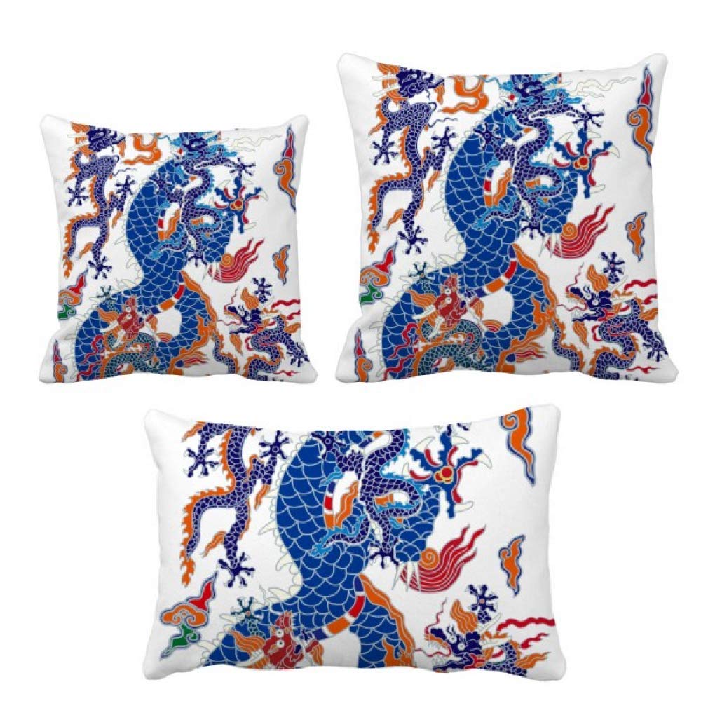 Coussin dragon chinois de décoration finitions soignées pour divan