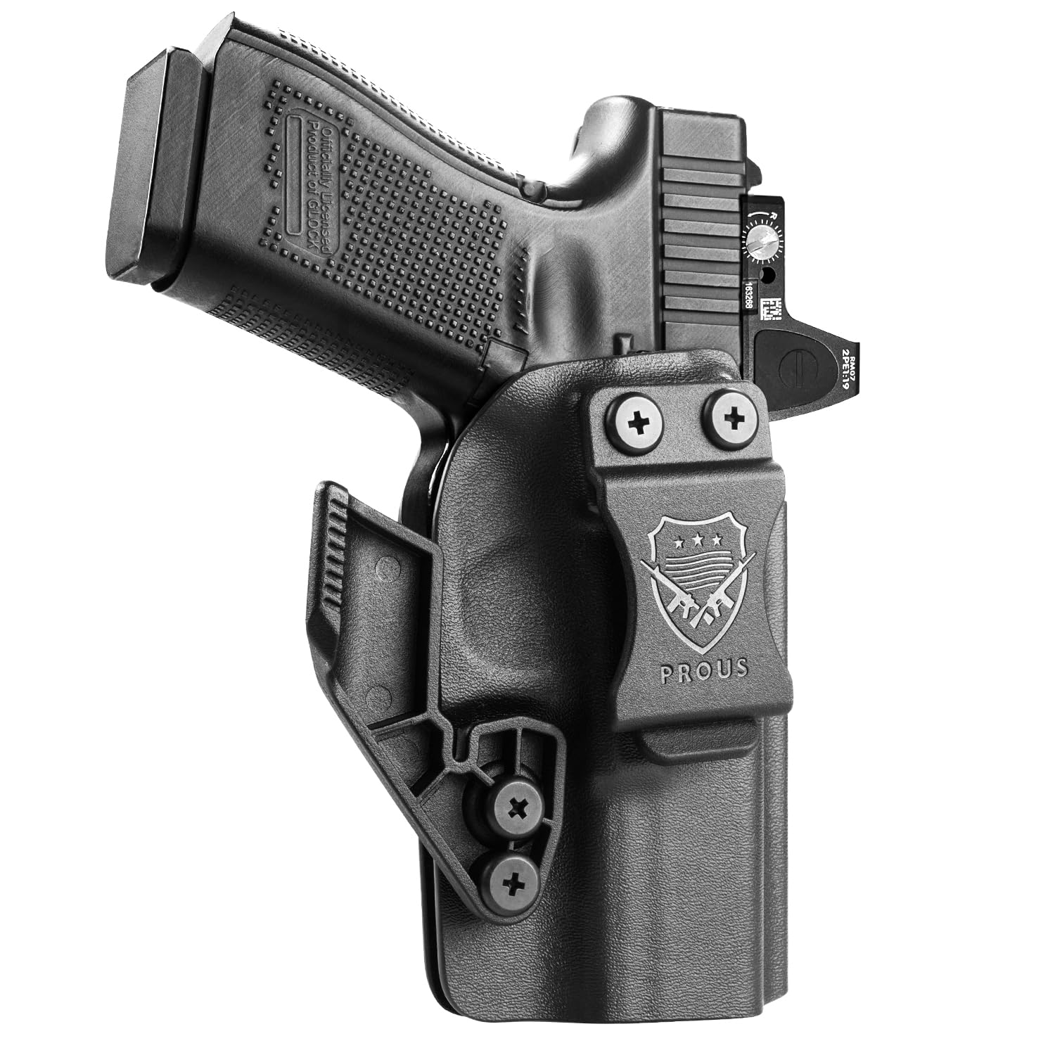 PROUS Kydex IWB Holster Select for Echelon/Hellcat Pro, Canik Mete MC9, S&W Bodyguard 2.0/M&P9/.40, Glock 19/43X MOS, Sig P365/P320 M17 M18, Taurus G2C, Optic-Ready, Adjustable Cant & Retention, Right