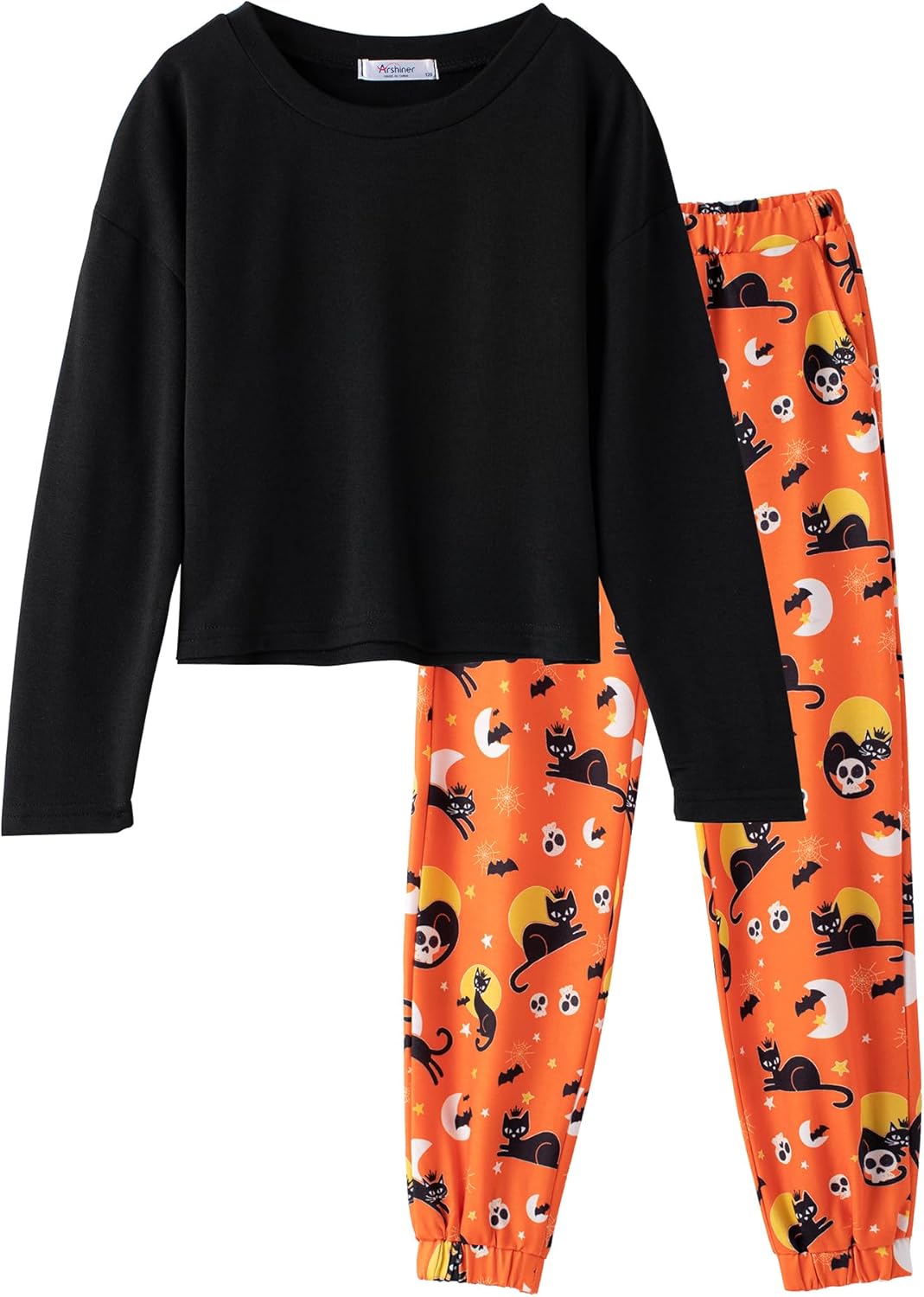 Arshiner Girls 2 Piece Outfits Kids Tie Dye Sweatsuits Set Long Sleeve Shirt and Pants Set Size 5-14 Y