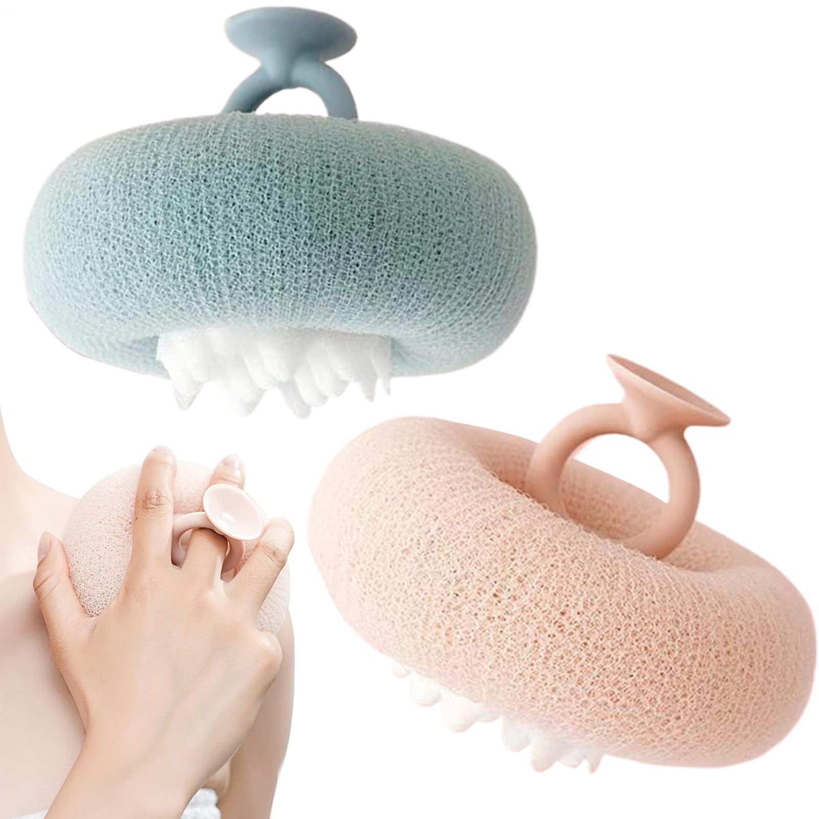 Spugna per il corpo a forma di girasole, 2 in 1, spazzola per la pulizia del corpo con, per hotel, viaggi, spa, casa, spiaggia, palestra, bagno, post-allenamento, ragazzi e donne