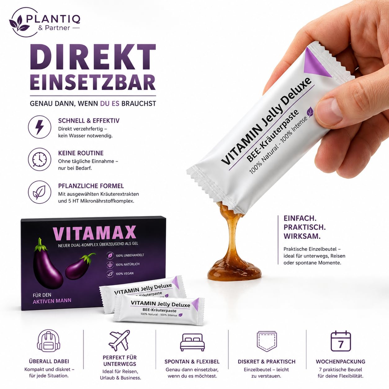 VITAMAX für Männer - Premium Kräuterkomplex | Hochwertige Premium Rezeptur | Für aktive Männer | Praktische Portionsbeutel | Made in Germany | Qualitätsgeprüft