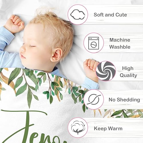 Miniatura 4 de UJDUYSD Manta de bebé personalizada para niños, manta de bebé personalizada con nombre súper suave para niños, manta de animales personalizada para