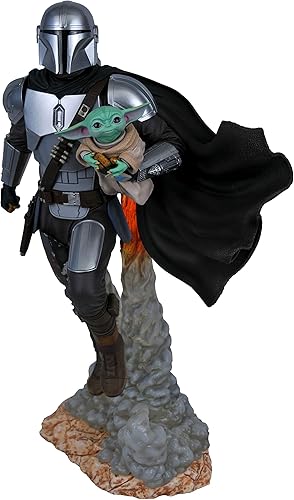 Miniatura 3 de Diamond Select Toys Star Wars Milestones: La estatua del mandaloriano y el niño, 16 pulgadas