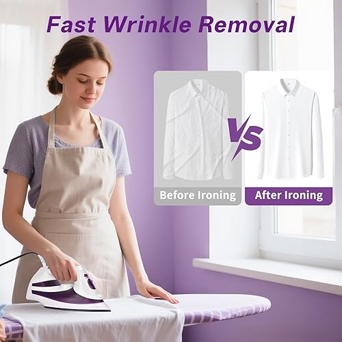 Miniatura 3 de Martisan Plancha de vapor para ropa, multitemperatura, eliminación eficaz de arrugas, uso rápido, calentamiento rápido, potente difusión de vapor,