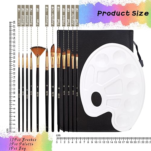 Miniatura 2 de Juego de pinceles de acuarela profesional (12 piezas) con paleta, pinceles de artista premium para adultos, principiantes y profesionales, ideal