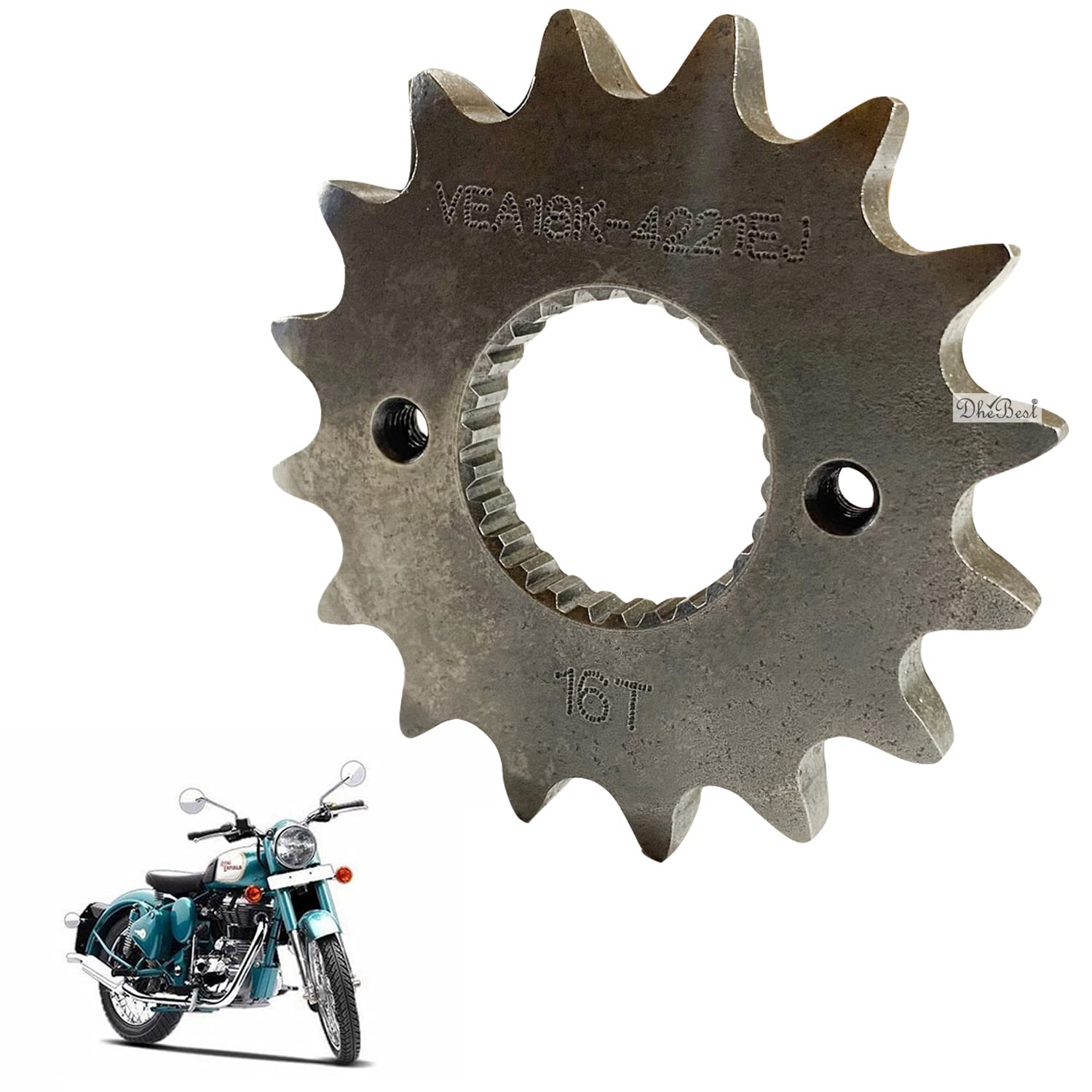 Dhe Best Bike Engine Chain/Pitch Front Sprocket/Gear Box Sprocket cog 16 Teeth Black Compatible with RE Classic 500