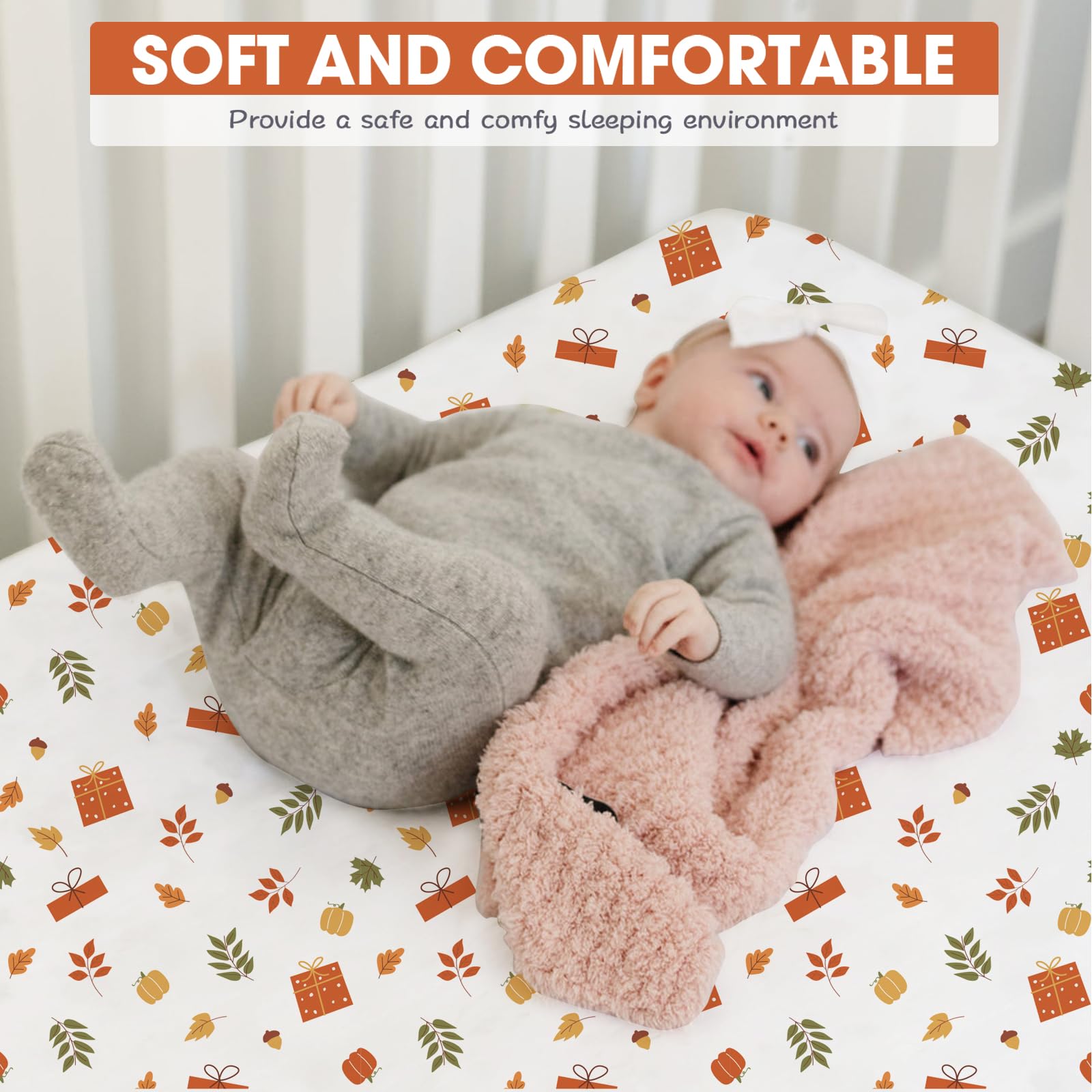 Bimocosy Sábanas para cuna para niño y niña, sábana bajera ajustable para cuna, paquete de 4 para colchones estándar de cuna y niños pequeños, sábana de microfibra súper suave y transpirable, 71 x 132