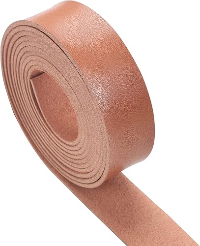 CDY Correa de cuero marrón de 1 pulgada de ancho 80 pulgadas de largo, tiras de cuero para cinturón muy adecuadas para collares de mascotas, cuerdas