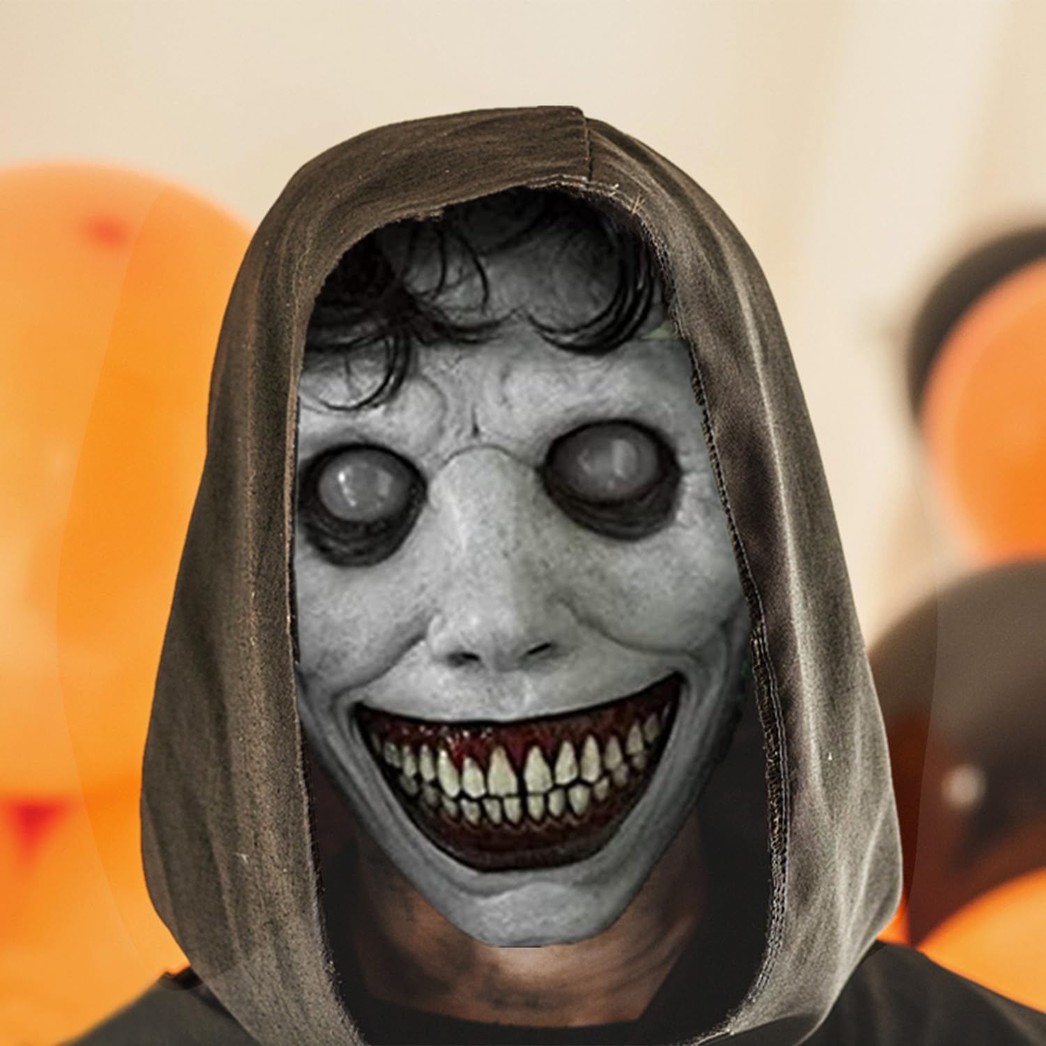 Masque Halloween Démon Souriant - Latex, Taille Unique Adulte - Effrayant, Pour Fête, Cosplay, Déguisement
