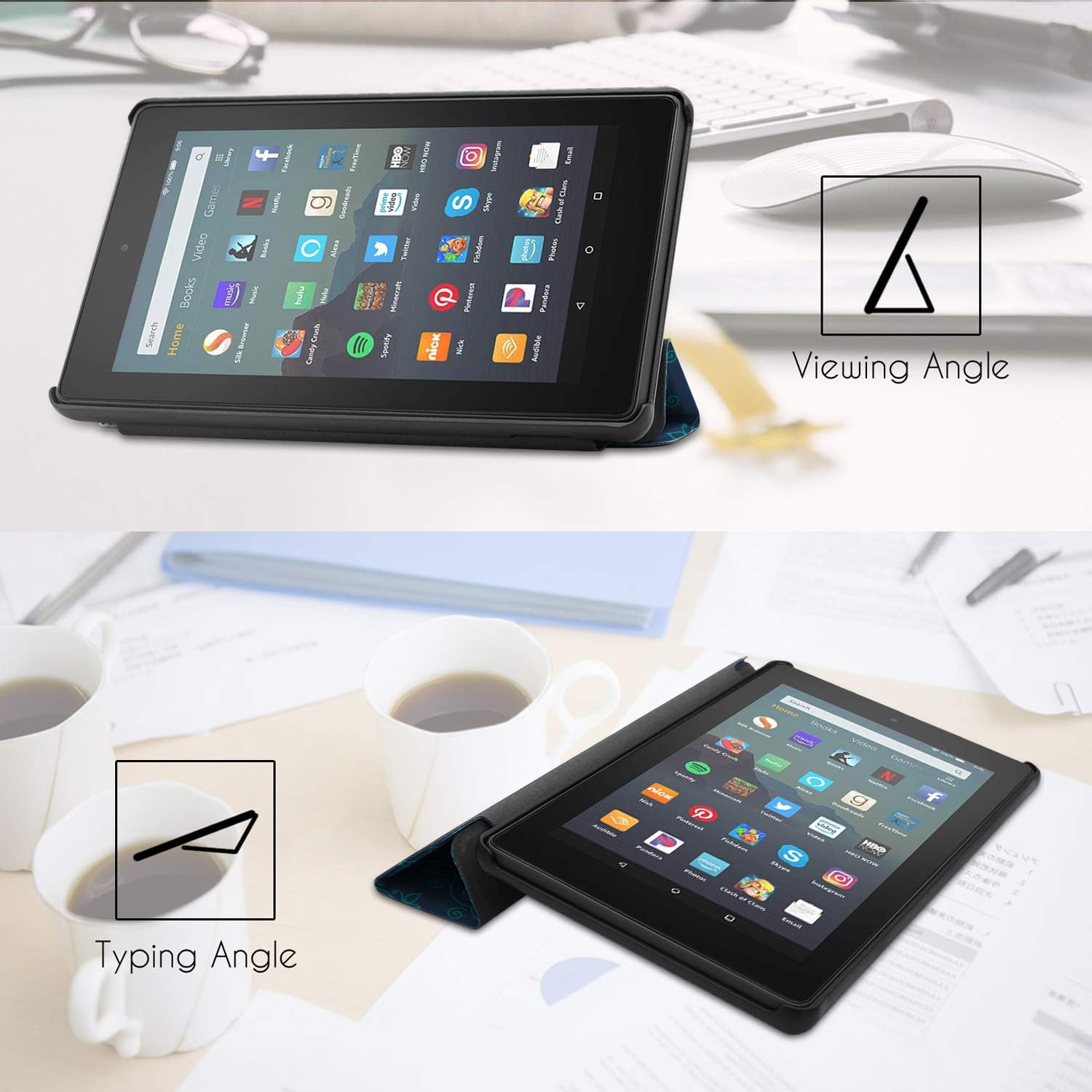 Famavala Shell Case Cover Compatible with All-New Fire 7 Tablet [9th Generation, 2019 Release] (CoinFlower)