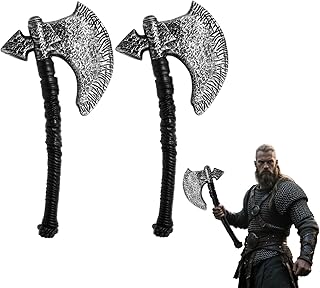 2pcs Plastic Viking Axe Costume Props,Fake Axe for Children Adult Halloween Party Role-Play Dress Up Weapon Accessories