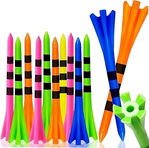 SWINGTEK Paquete de 120 camisetas de golf de plástico, contiene 100 camisetas largas irrompibles de 3-1/4 pulgadas y 20 camisetas cortas, colores