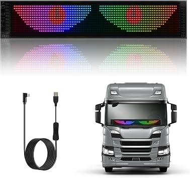 2024 Upgraded Mini LED Car Sign Light with DIY Customization, Phone and Remote Control, USB Interface, Ip67 Waterproof. Bendable.92mm*374mm